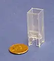 A cuvette of a colorimeter