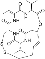 Skeletal formula of romidepsin