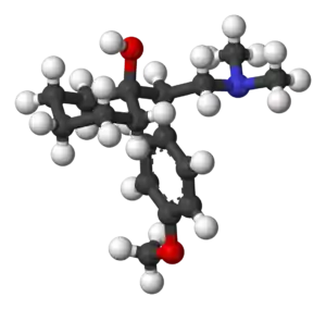 chemical structure of the SNRI drug venlafaxine