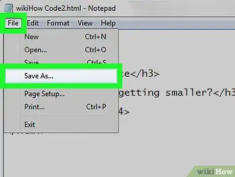 Image titled Save a Text Document as an HTML File Step 4