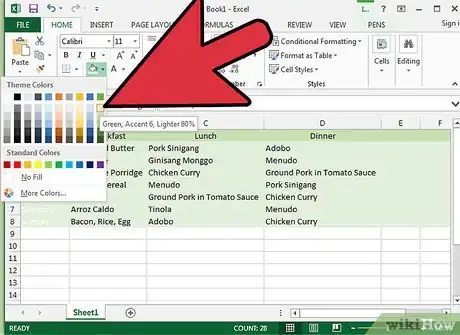 Image titled Create a Family Meal Plan in Excel Step 17