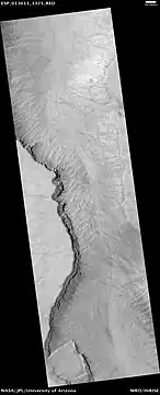 Layers in west slope of Asimov Crater. Location is Noachis quadrangle.