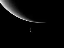 Neptune and Triton three days after Voyager's flyby