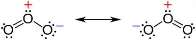 Resonance Lewis structures of the ozone molecule