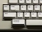 The compose key on a DEC LK201 keyboard is the leftmost key on the bottom row.