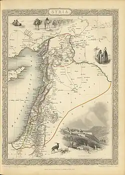 Map of Ottoman Syria in 1851, by Henry Warren