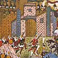 Gun-wielding Ottoman Janissaries in combat against the Knights of Saint John at the Siege of Rhodes in 1522.