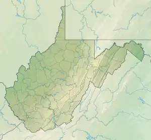 Map showing the location of Ohio River Islands National Wildlife Refuge