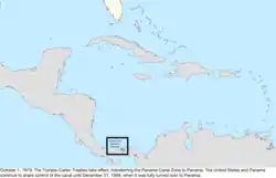 Map of the change to the United States in the Caribbean Sea on October 1, 1979