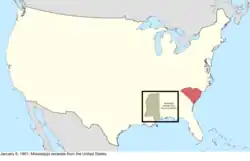 Map of the change to the international disputes involving the United States in central North America on January 9, 1861