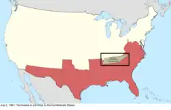 Map of the change to the international disputes involving the United States in central North America on July 2, 1861