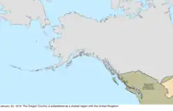 Map of the change to the United States in northwest North America on January 30, 1819