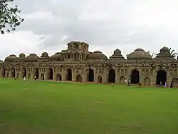 Gajashaala, or elephant's stable, was built by the Vijayanagar rulers for their war elephants.