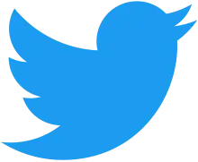 Twitter logo, a stylized blue bird