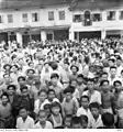 Large crowd of Sarawak native population throngs the street of Kuching to witness the arrival of Australian Imperial Force (AIF) on 12 September 1945.