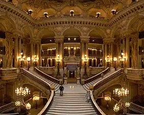 Grand stairs of the Palais Garnier, by Charles Garnier, 1860–1875