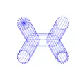 Another rendering of the Biggs–Smith graph, once again showing that it is an order-17 graph expansion of the H graph