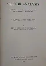 Title page to Vector Analysis (1907)